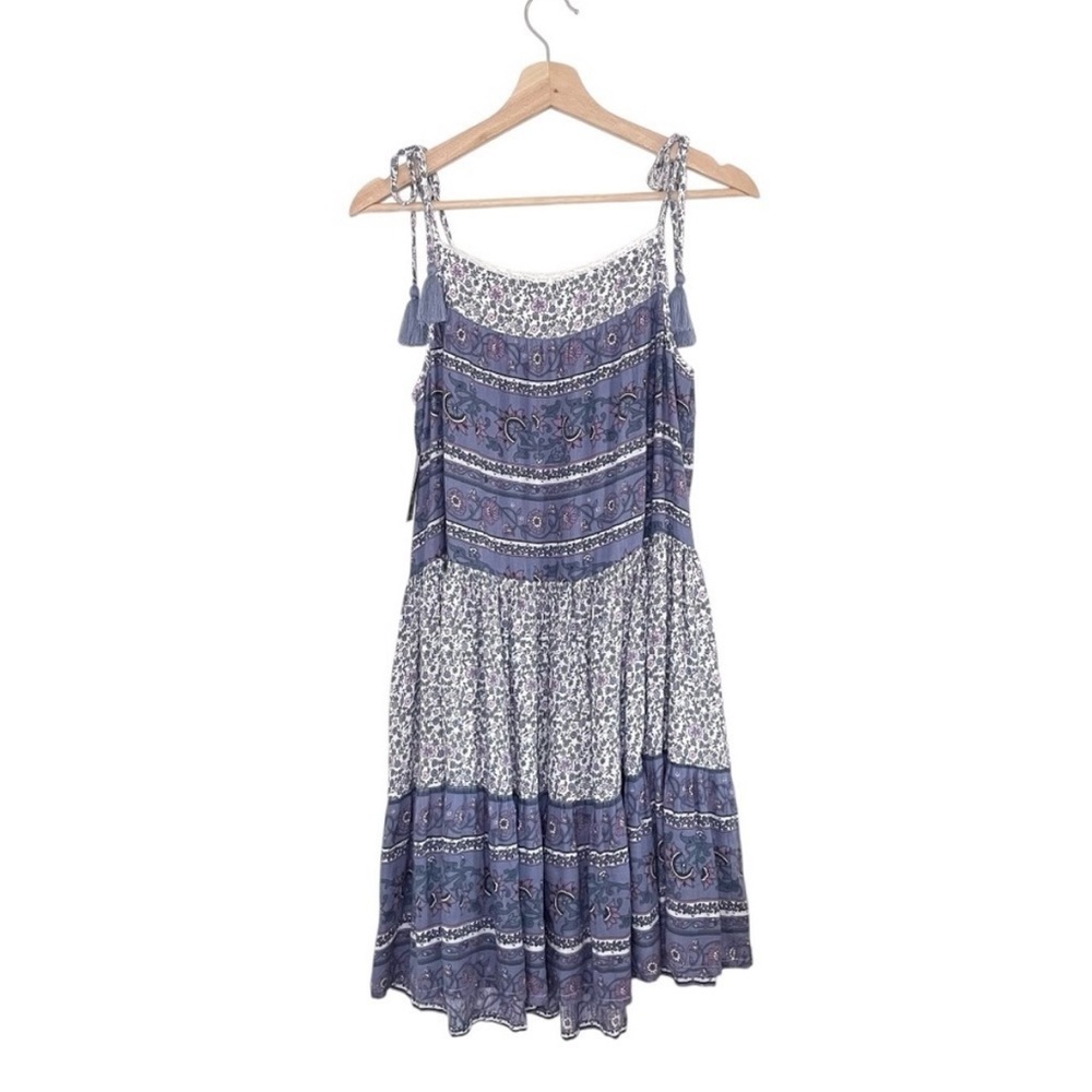 NWOT Lucky Brand Tie Sleeve Mini Dress, L, Blue - Picture 5 of 5